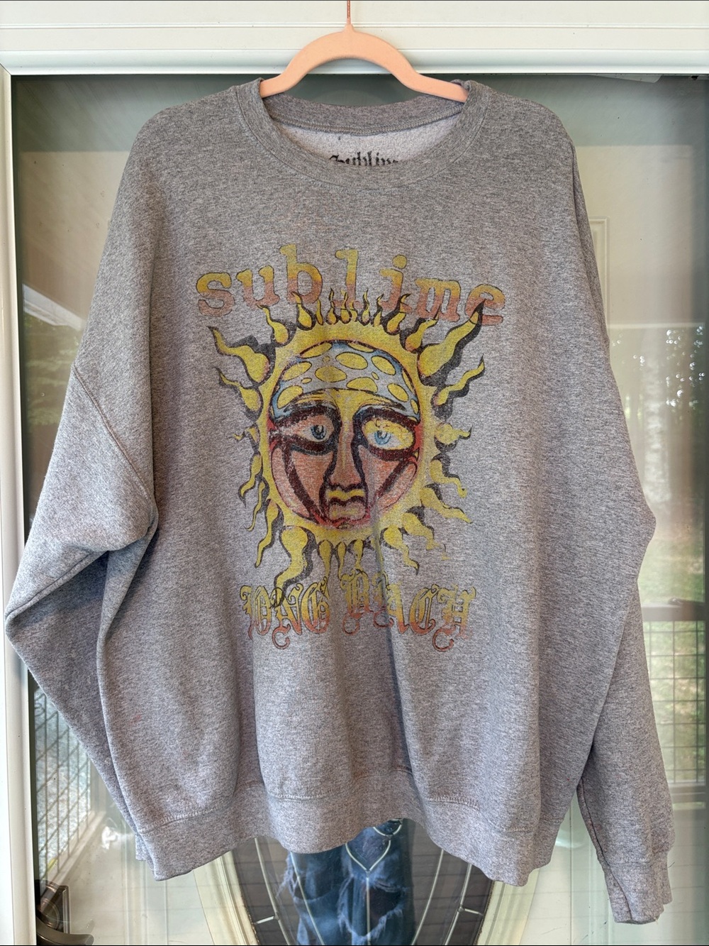 Unisex Sublime Graphic Sun Gray Crewneck Sweatshirt